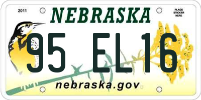 NE license plate 95EL16