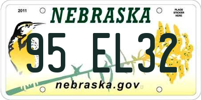 NE license plate 95EL32