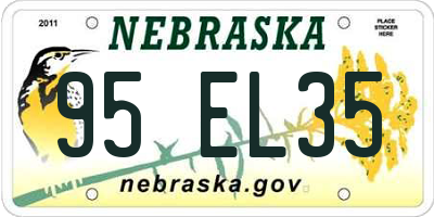 NE license plate 95EL35