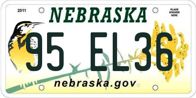 NE license plate 95EL36