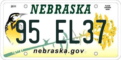 NE license plate 95EL37