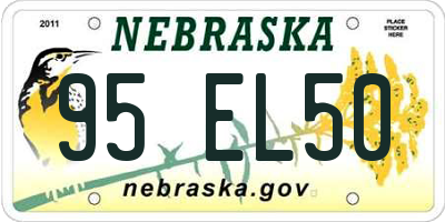 NE license plate 95EL50
