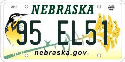 NE license plate 95EL51