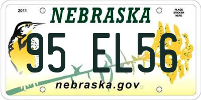 NE license plate 95EL56