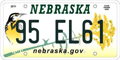 NE license plate 95EL61