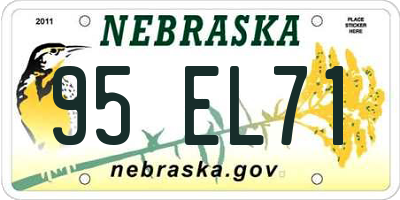 NE license plate 95EL71