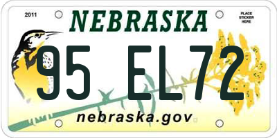 NE license plate 95EL72