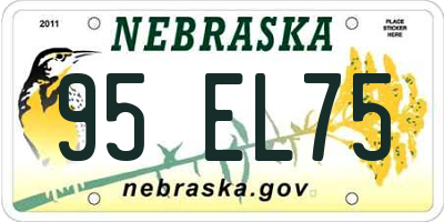 NE license plate 95EL75