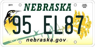 NE license plate 95EL87