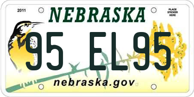 NE license plate 95EL95