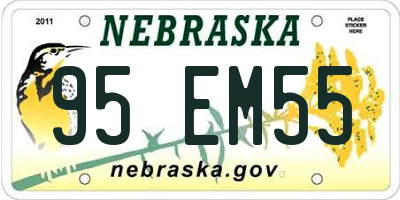 NE license plate 95EM55