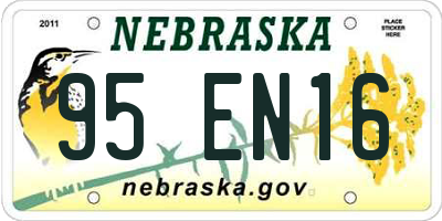 NE license plate 95EN16