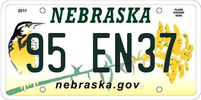 NE license plate 95EN37