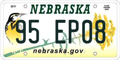 NE license plate 95EP08
