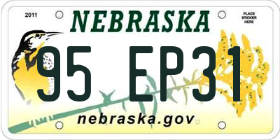 NE license plate 95EP31