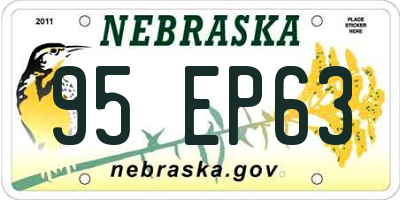 NE license plate 95EP63