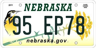 NE license plate 95EP78