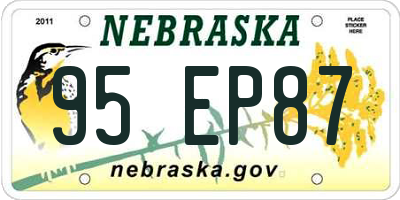 NE license plate 95EP87