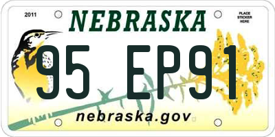 NE license plate 95EP91