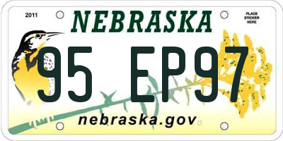 NE license plate 95EP97