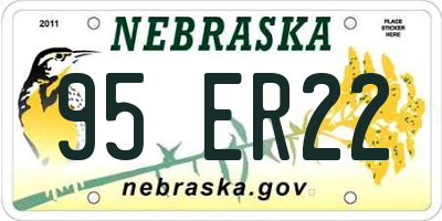 NE license plate 95ER22