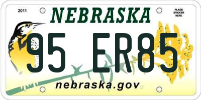 NE license plate 95ER85
