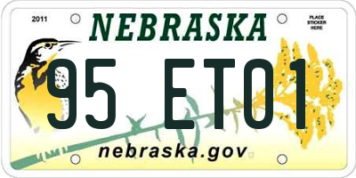 NE license plate 95ET01