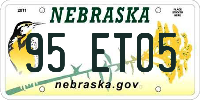 NE license plate 95ET05