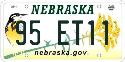 NE license plate 95ET11