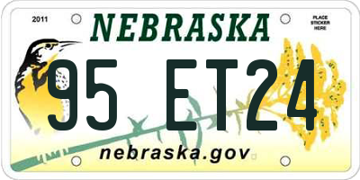 NE license plate 95ET24