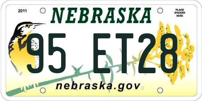 NE license plate 95ET28