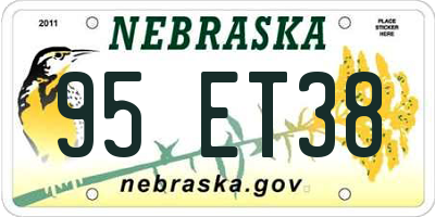 NE license plate 95ET38