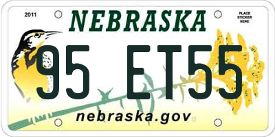 NE license plate 95ET55
