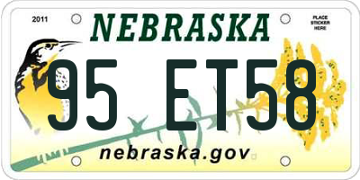 NE license plate 95ET58