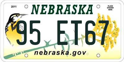 NE license plate 95ET67