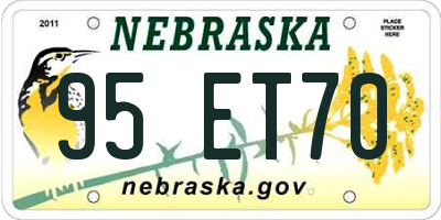 NE license plate 95ET70