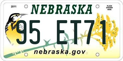 NE license plate 95ET71