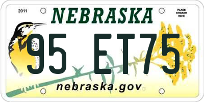 NE license plate 95ET75