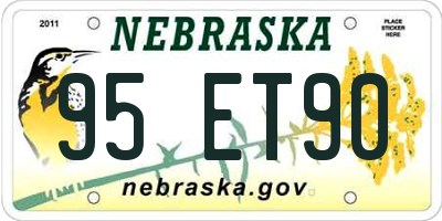 NE license plate 95ET90