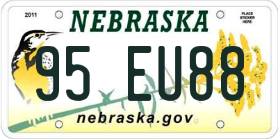 NE license plate 95EU88