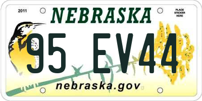 NE license plate 95EV44