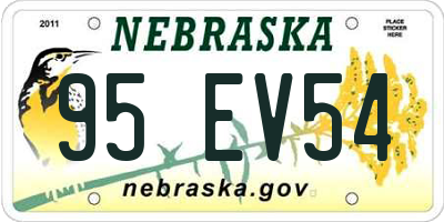 NE license plate 95EV54