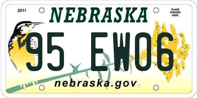 NE license plate 95EW06