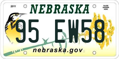 NE license plate 95EW58