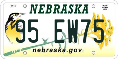 NE license plate 95EW75