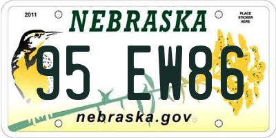 NE license plate 95EW86