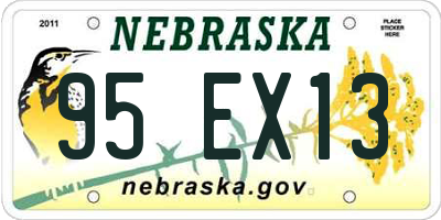 NE license plate 95EX13