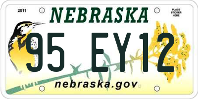 NE license plate 95EY12
