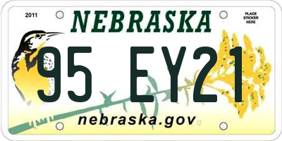 NE license plate 95EY21