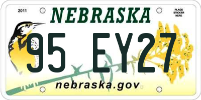 NE license plate 95EY27